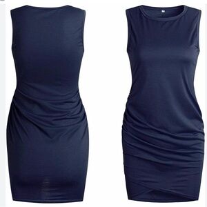 🆕 BTFBM Women Summer Dresses 2026 Sleeveless Tank Ruched Bodycon S